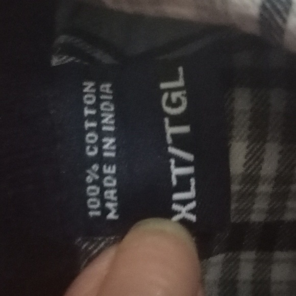 Chaps Shirt Men's XLT/TGL   Gray-black-white Plaid Long Sleeve Button Up - Picture 11 of 11